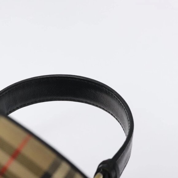 Burberrys Nova Check Hand Bag Canvas Beige Gold Auth 118660 - Picture 11 of 16